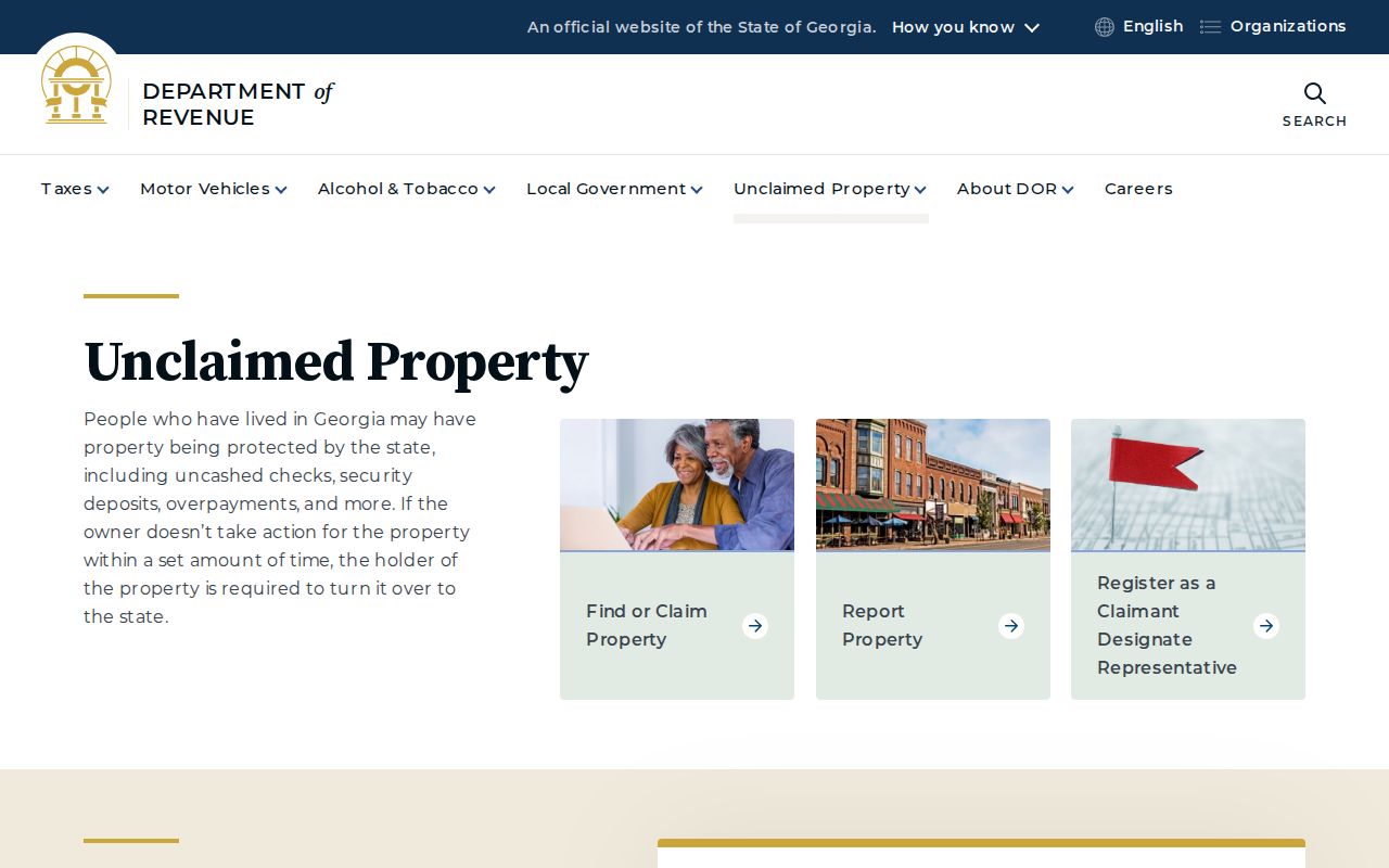 Georgia Department of Revenue unclaimed property program