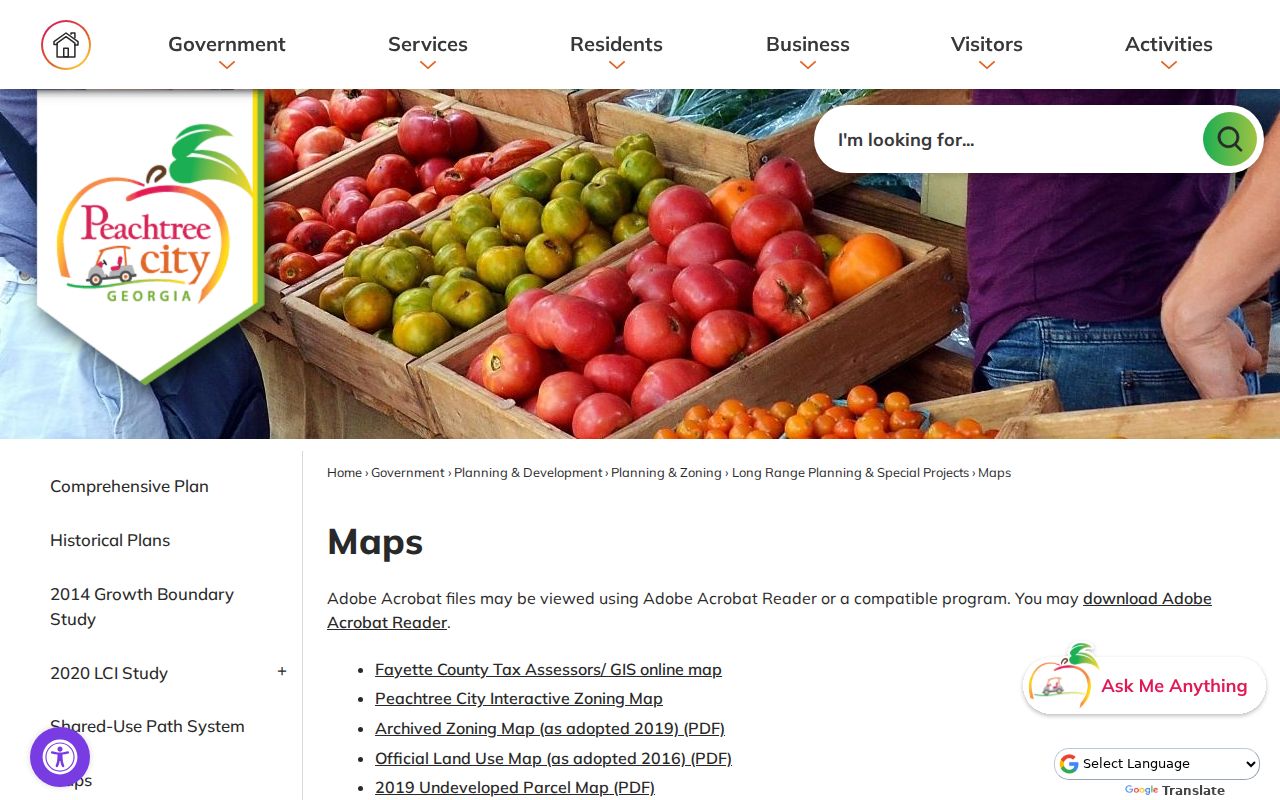 Peachtree City street directory official maps hub